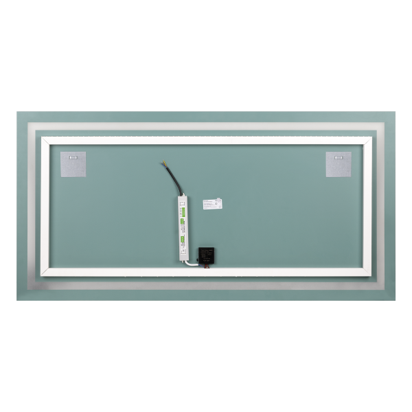 Rectangular horizontal LED mirror 120x60 cm (with built-in switch, with margin, 4000K)